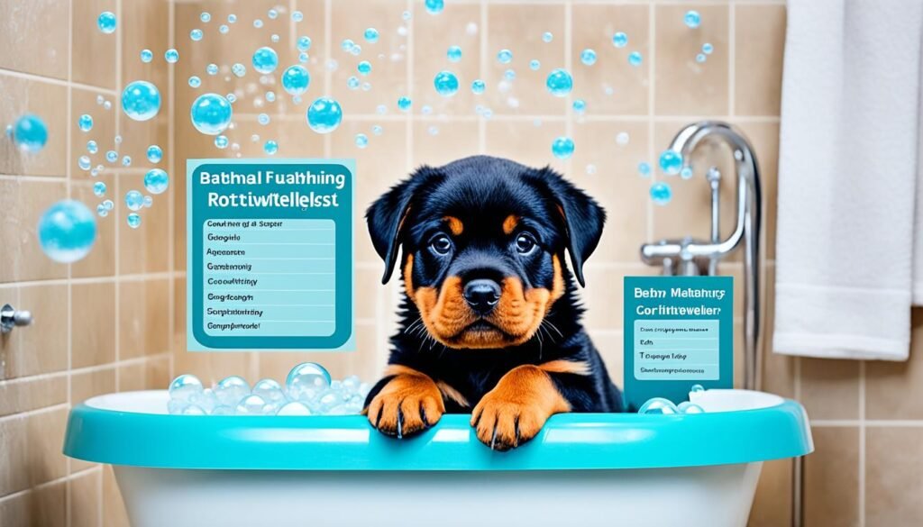 bathing schedule for Rottweiler puppies