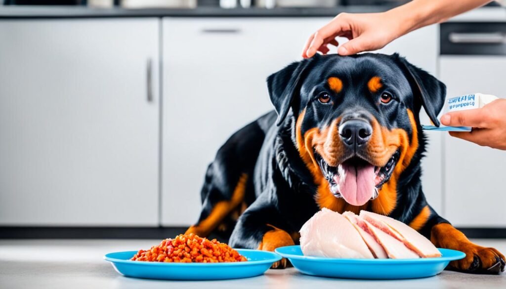 feeding chicken gradually to dogs