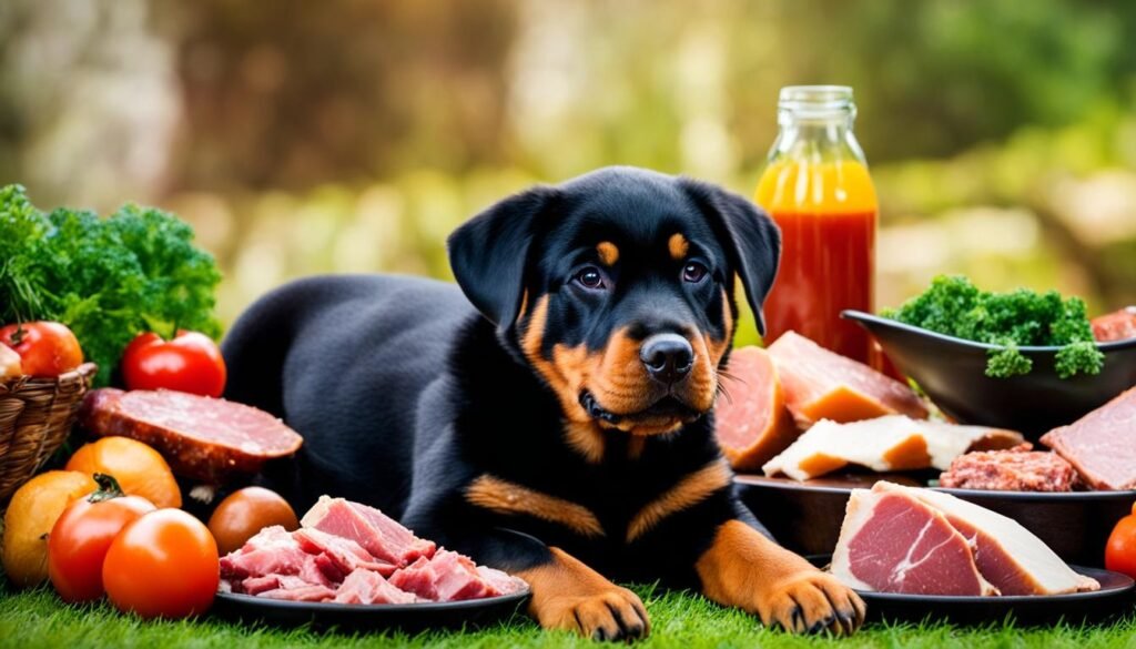 nutrition guide for rottweilers on a raw meat diet