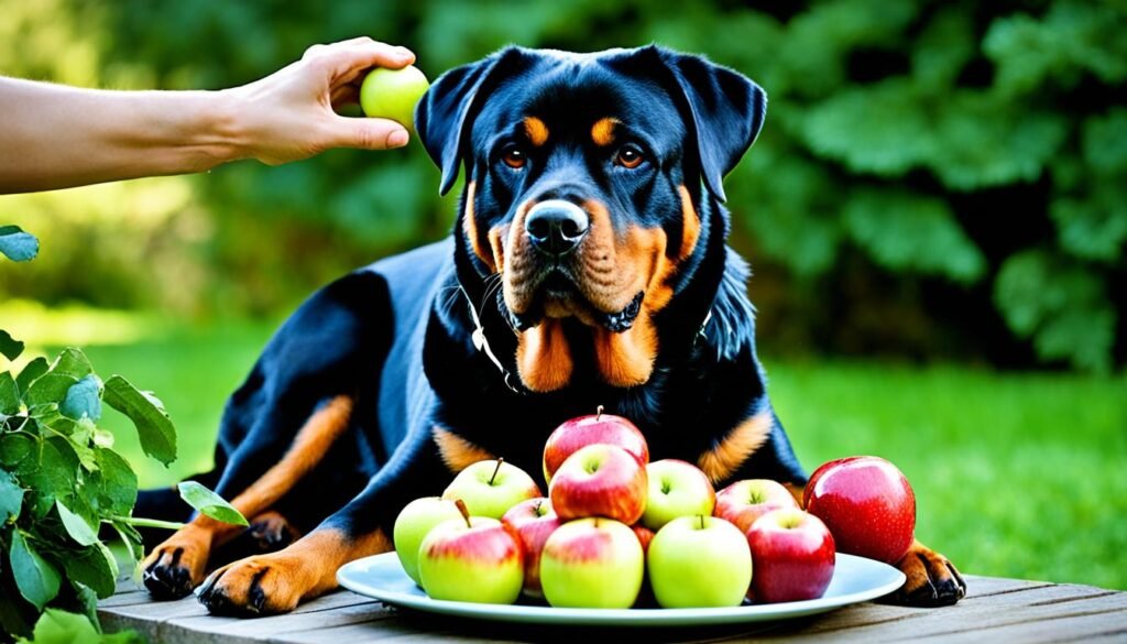 Feeding Apples to Rottweilers