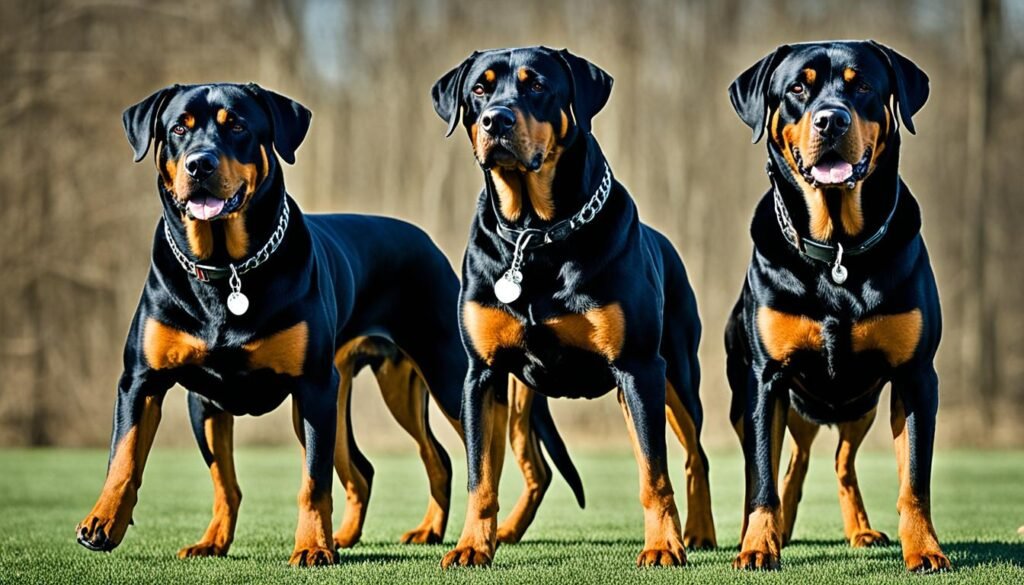 Rottweiler and Doberman