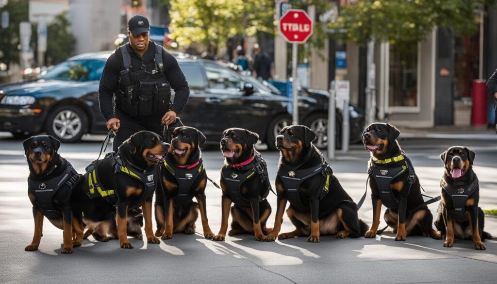 Rottweiler working dogs