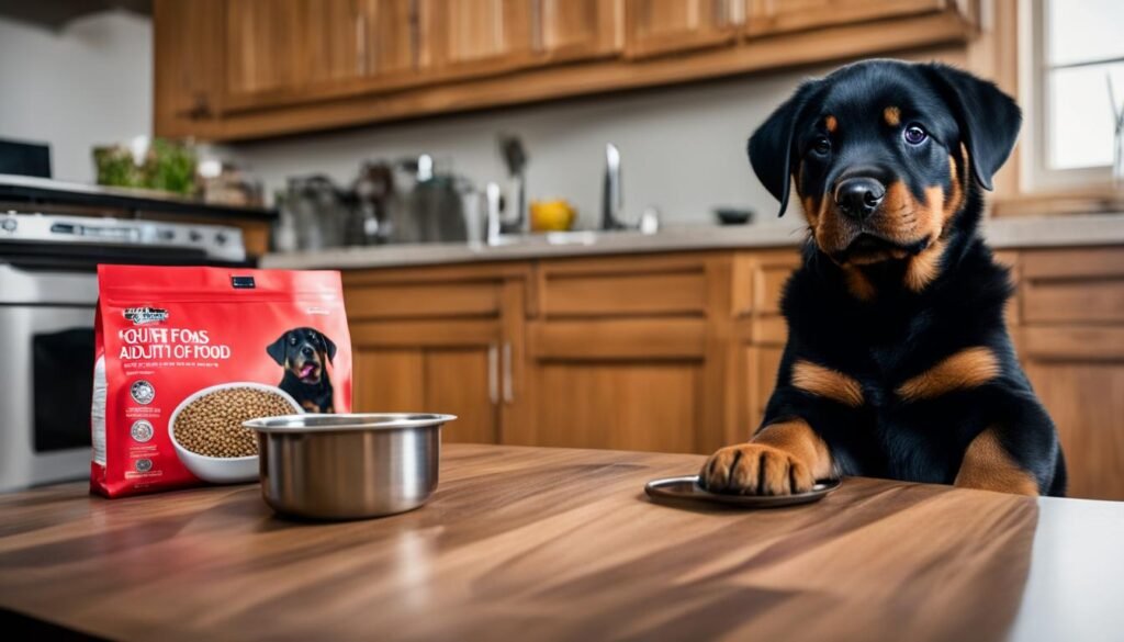 Transitioning from puppy food to adult food