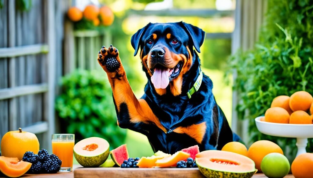 guidelines for feeding cantaloupe to rottweilers
