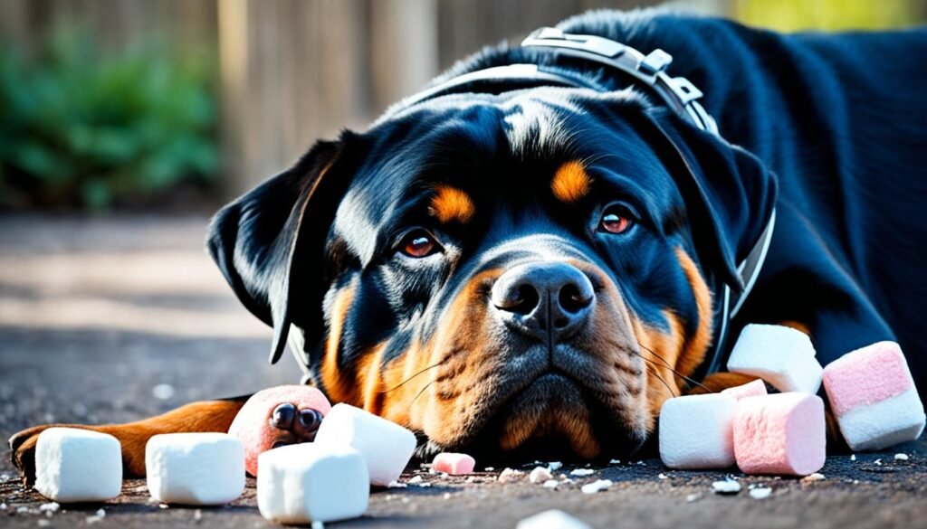symptoms of marshmallow consumption in rottweilers