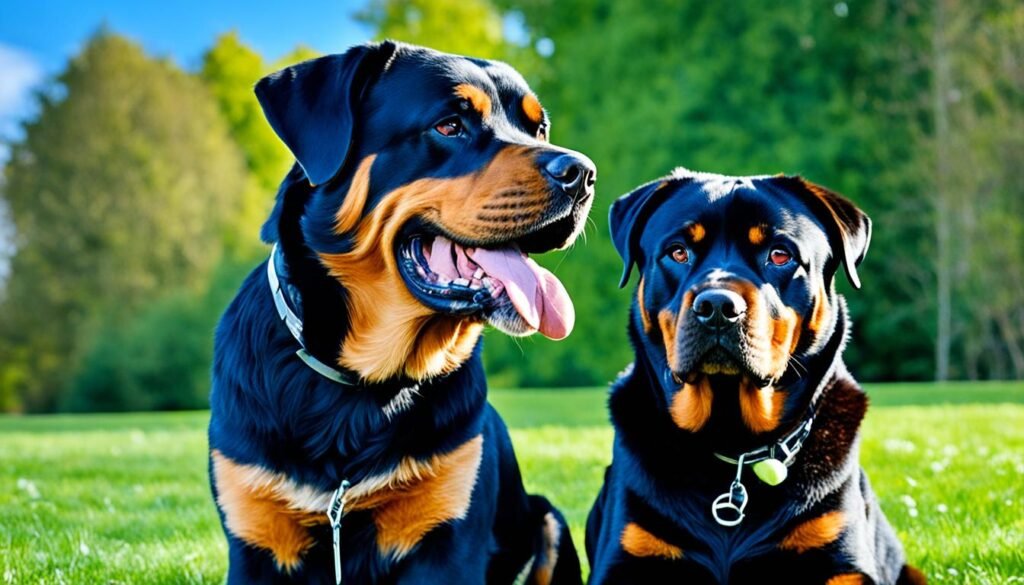 training Rottweiler and cat