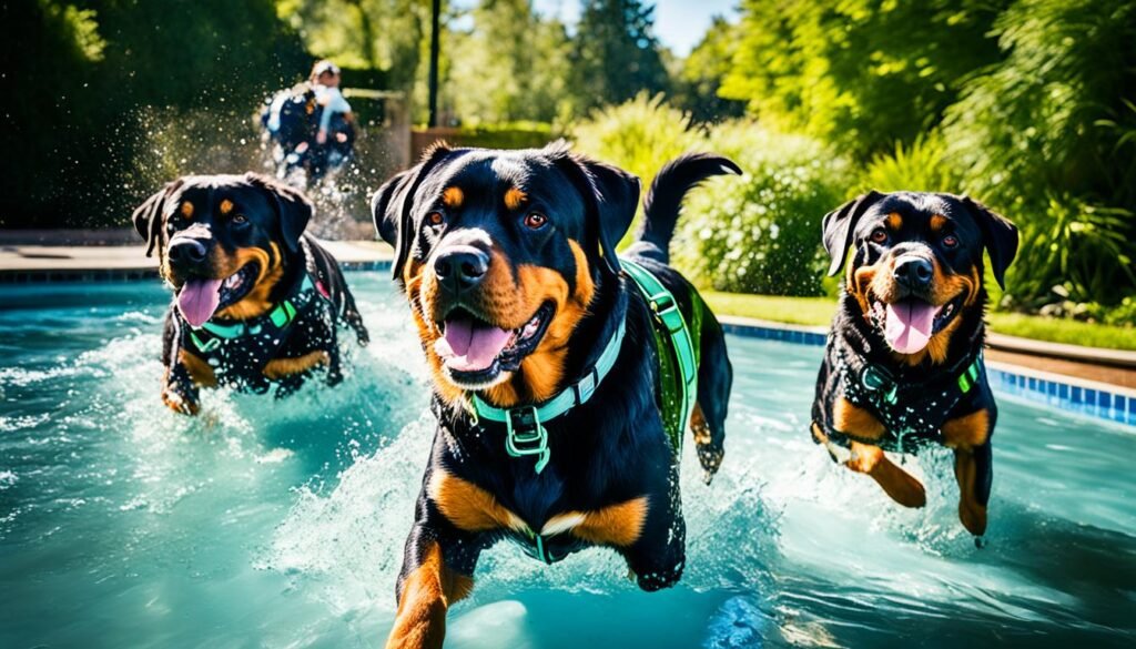 training rottweilers to swim